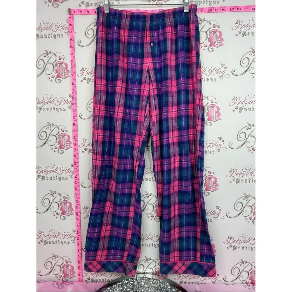 Victoria's Secret Pink and Blue Plaid pants Pajama Pants PJ